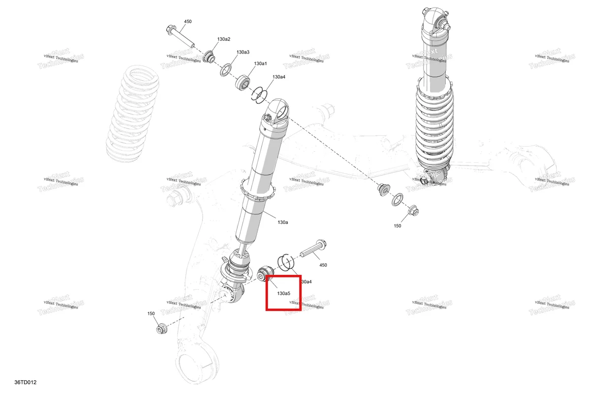 Деталь 715900903 на схеме узла 2024 Can-Am Outlander 1000R EFI 4X4 - 5KRB - X MR Package - Hyper Silver Suspension - Rear Shocks
