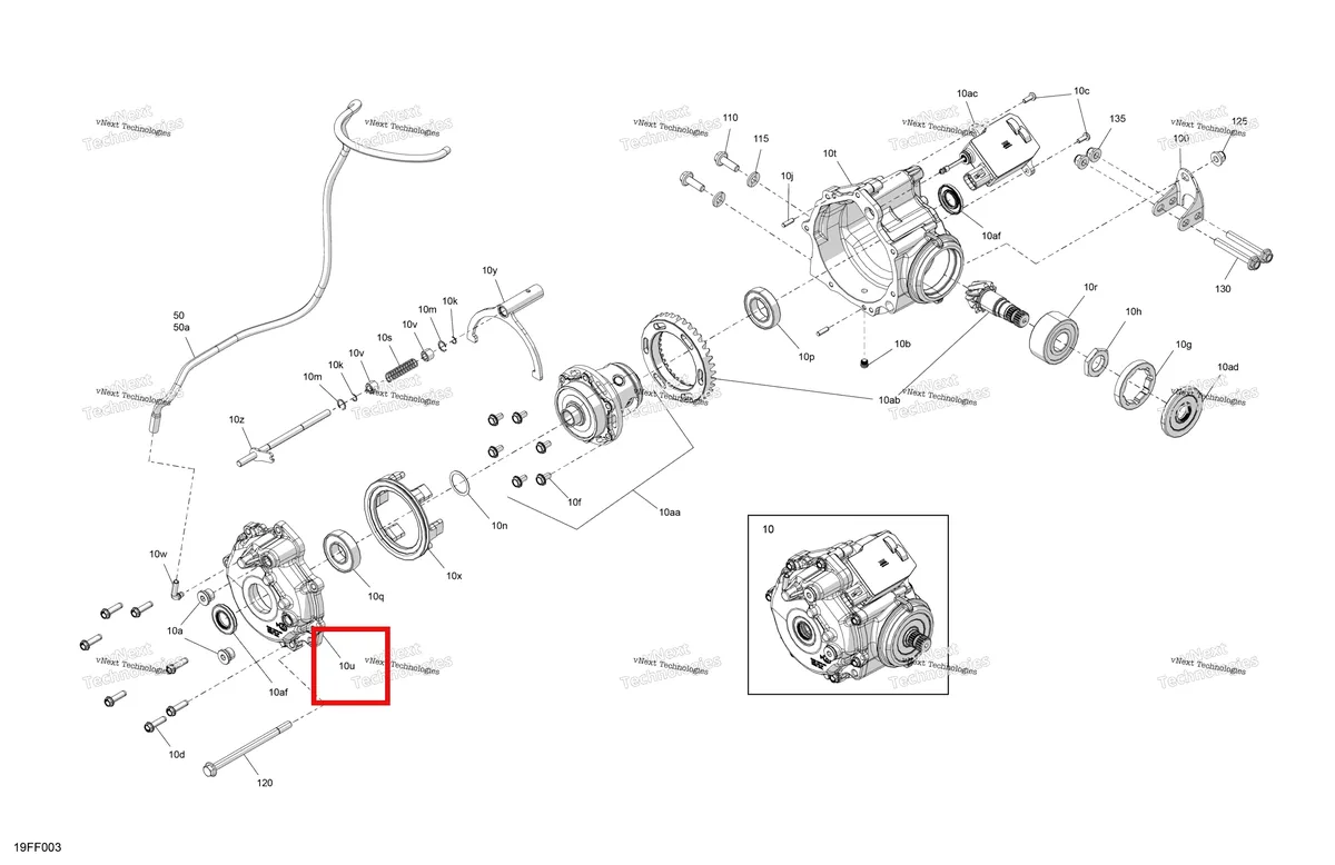 Деталь 715901018 на схеме узла 2026 Can-Am OUTLANDER - 4X4 - STD - 700 - 1CTC - Legion Red Drive - Front - Differential Parts