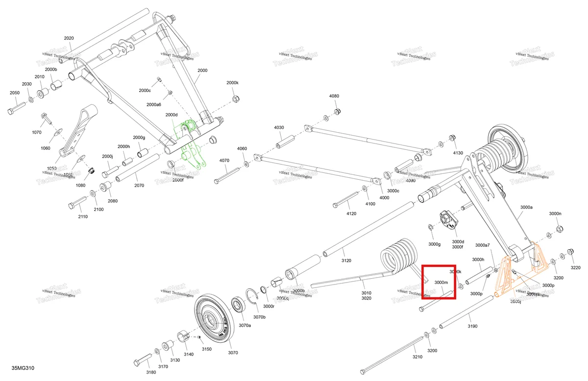 Деталь 732601197 (Деталь Short Bolt M8) на схеме узла 2027 Ski-Doo MXZ - SPORT - 600 EFI - BHVB - Neo Yellow - 15X129X1.25RS Track Suspension - Rear - Upper Section