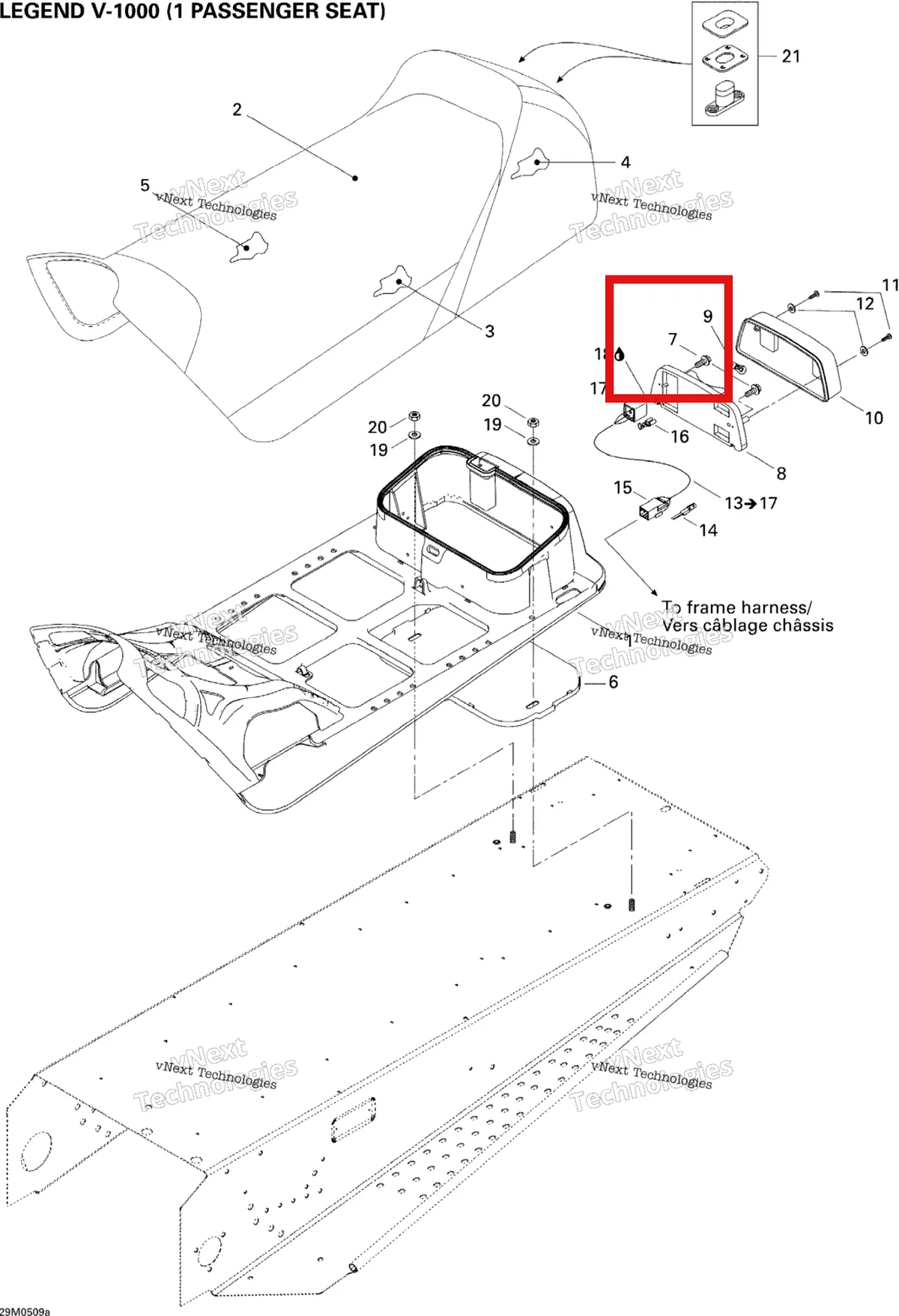 Деталь 732603006 на схеме узла 2005 Ski-Doo Legend V-1000 Seat