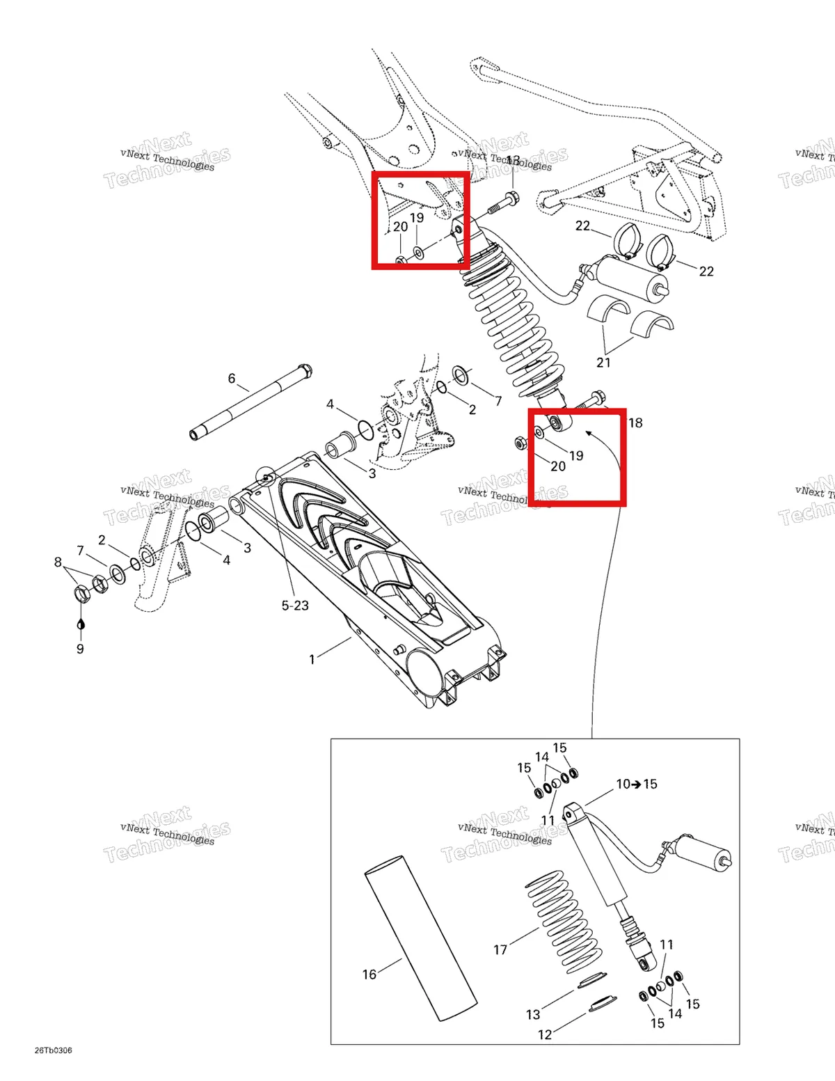 Деталь 732900048 на схеме узла 2003 Can-Am DS 650 Baja Rear Suspension