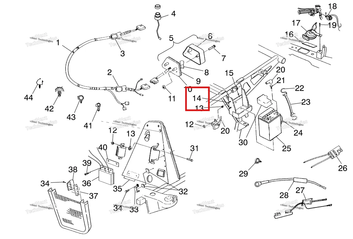 Деталь 7512027 (Винт Polaris Widetrak LX (2006) (7512027)) на схеме узла Electrical/Taillight