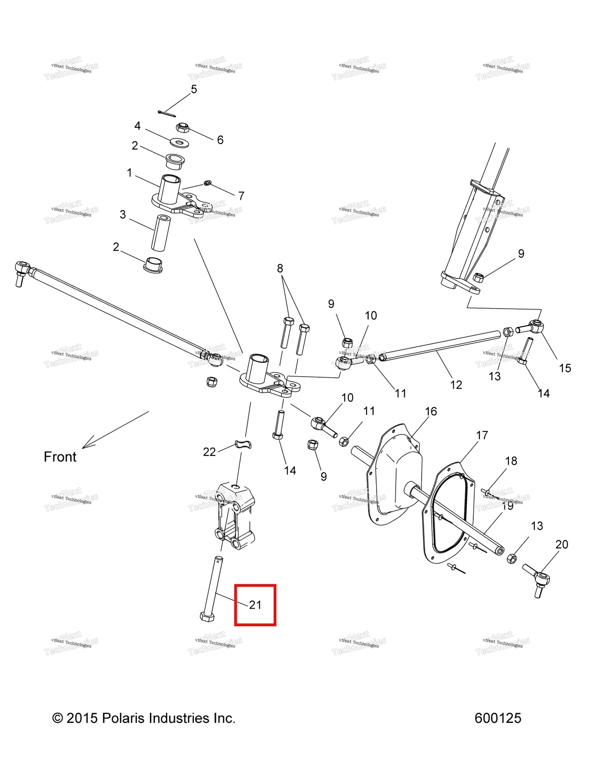 Деталь 7512682 (Болт Polaris Widetrak LX (2006) (7512682)) на схеме узла Steering, Lower