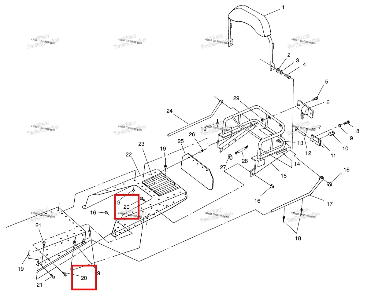 Деталь 7515107 (Discontinued Polaris Widetrak LX (2006) (7515107)) на схеме узла Rack & Tunnel Extension