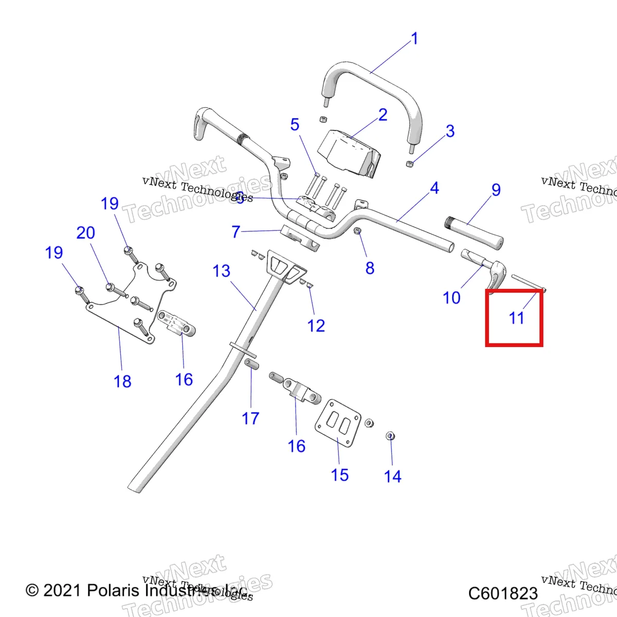 Деталь 7515138 на схеме узла Steering, Handlebar, Steering Post