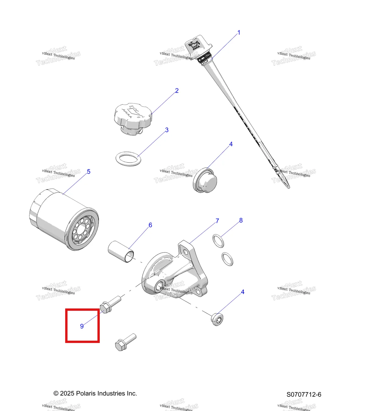 Деталь 7516734 на схеме узла Engine, Oil Filter & Dipstick