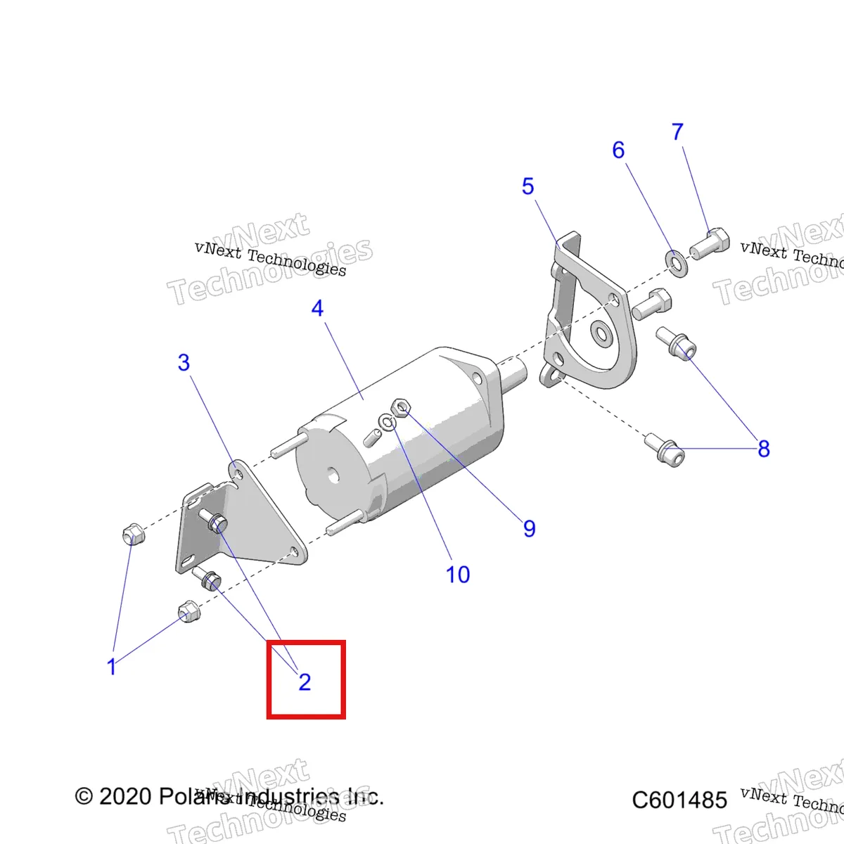 Деталь 7516815 (Винт Polaris Widetrak LX (2006) (7516815)) на схеме узла Engine, Starter Motor