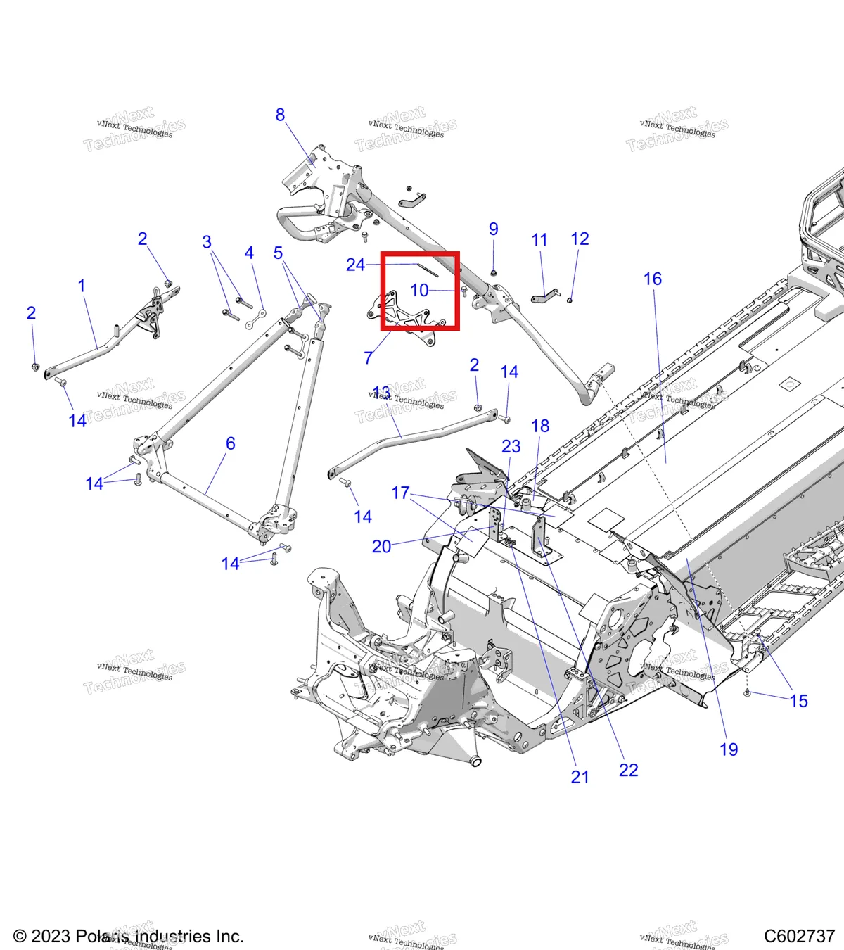 Схема применяемости: Винт M6 × 1.0 L 20 мм Polaris 800 AXYS Pro RMK LE 155 (2017) (7516822)