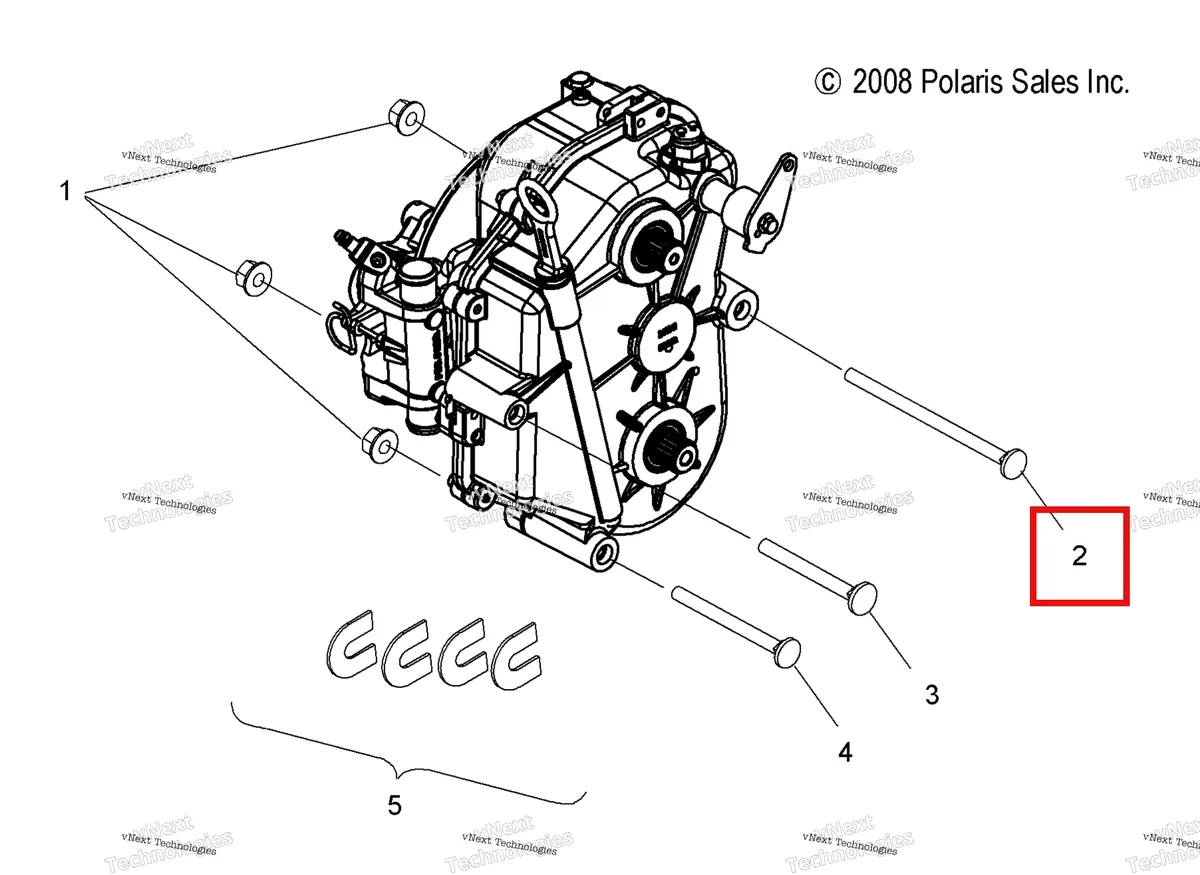 Деталь 7517291 (Болт Polaris Widetrak LX (2006) (7517291)) на схеме узла Drive Train, Gearcase Mounting