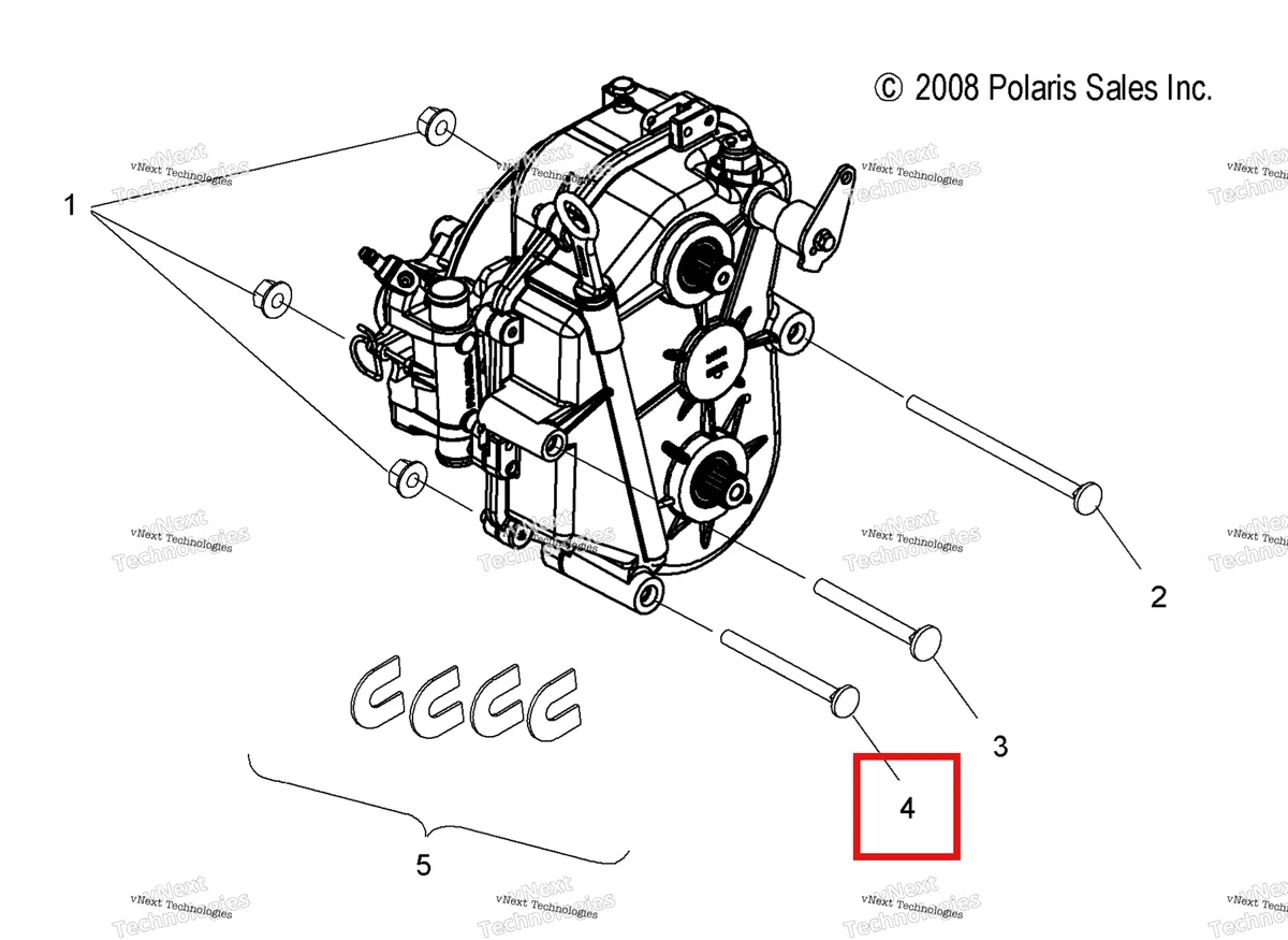 Деталь 7517292 (Болт Polaris Widetrak LX (2006) (7517292)) на схеме узла Drive Train, Gearcase Mounting