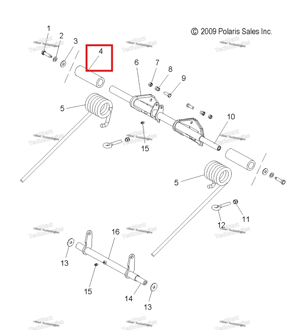 Деталь 7517435 на схеме узла Suspension, Torque Arm, Rear & Pivot Arm