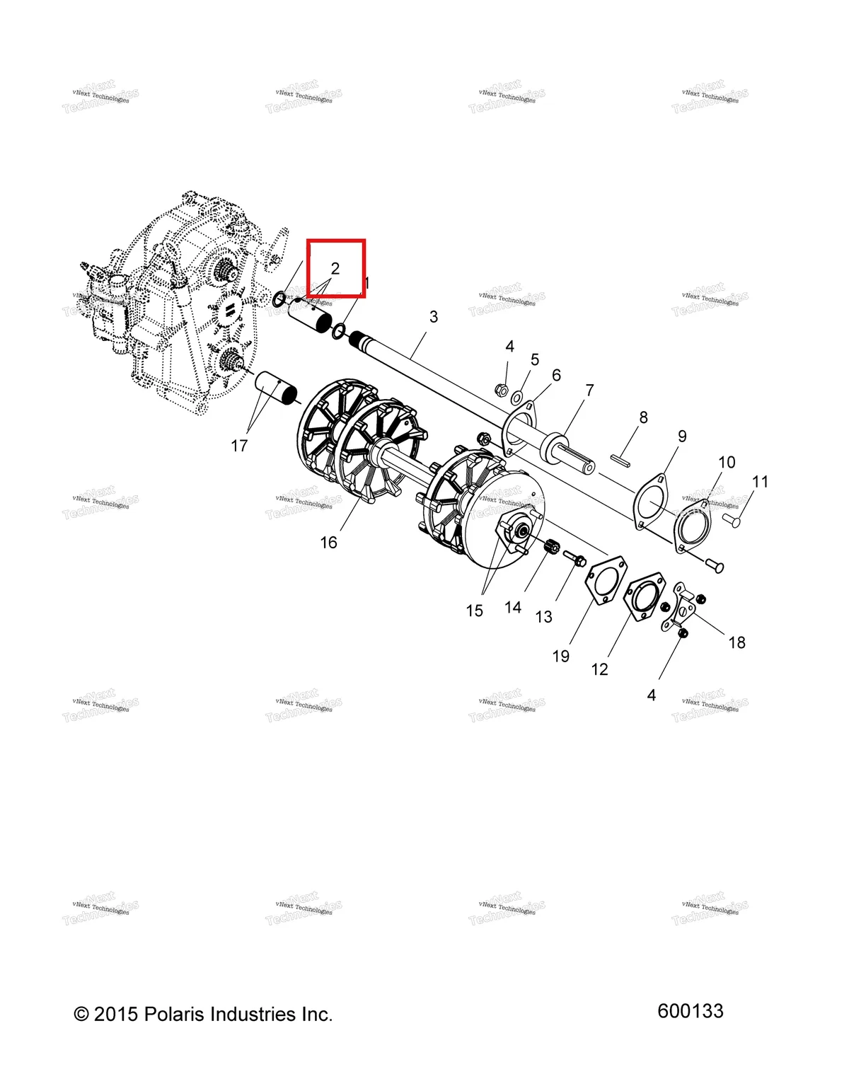 Деталь 7517446 (Винт Polaris Widetrak LX (2006) (7517446)) на схеме узла Drive Train, Drive Shaft & Jack Shaft