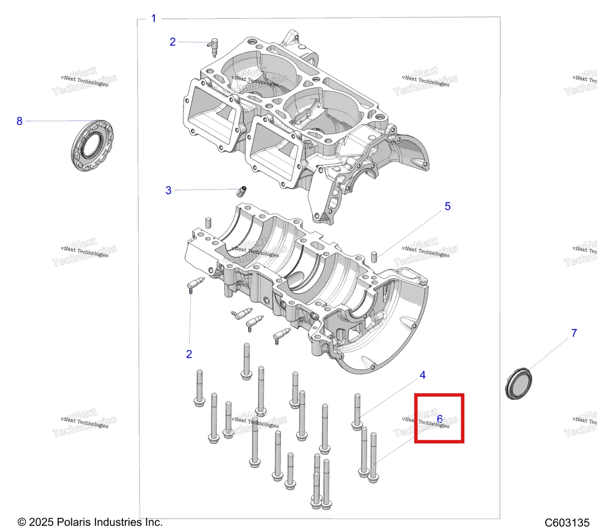 Деталь 7517784 на схеме узла Engine, Crankcase