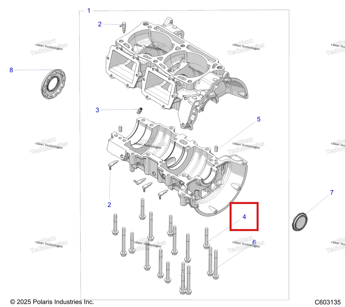 Деталь 7517785 на схеме узла Engine, Crankcase