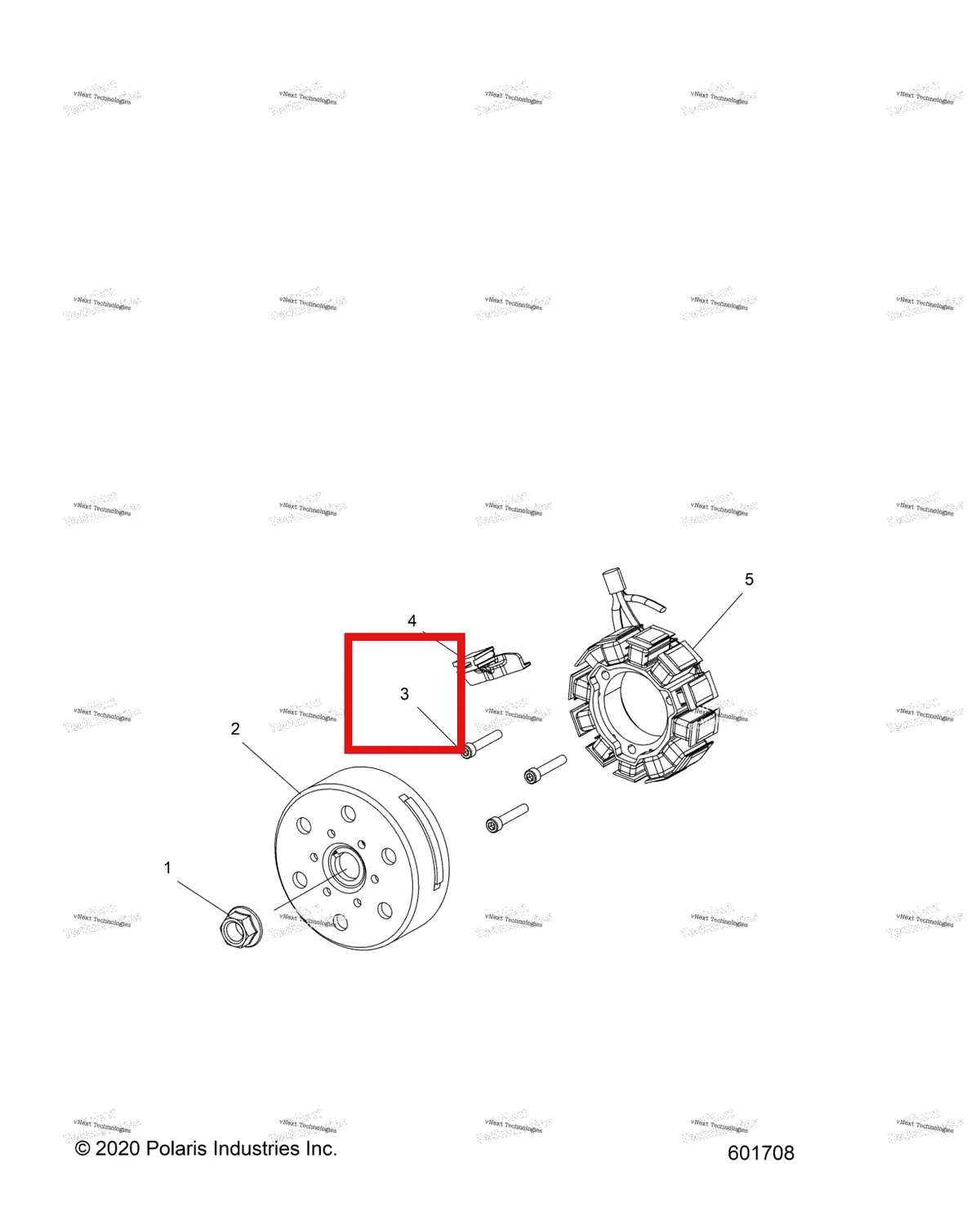 Деталь 7517848 (Винт M6 X1 0 X35 SOC / CP Y / D Polaris 800 AXYS Pro RMK LE 155 (2017) (7517848)) на схеме узла Engine, Flywheel And Stator