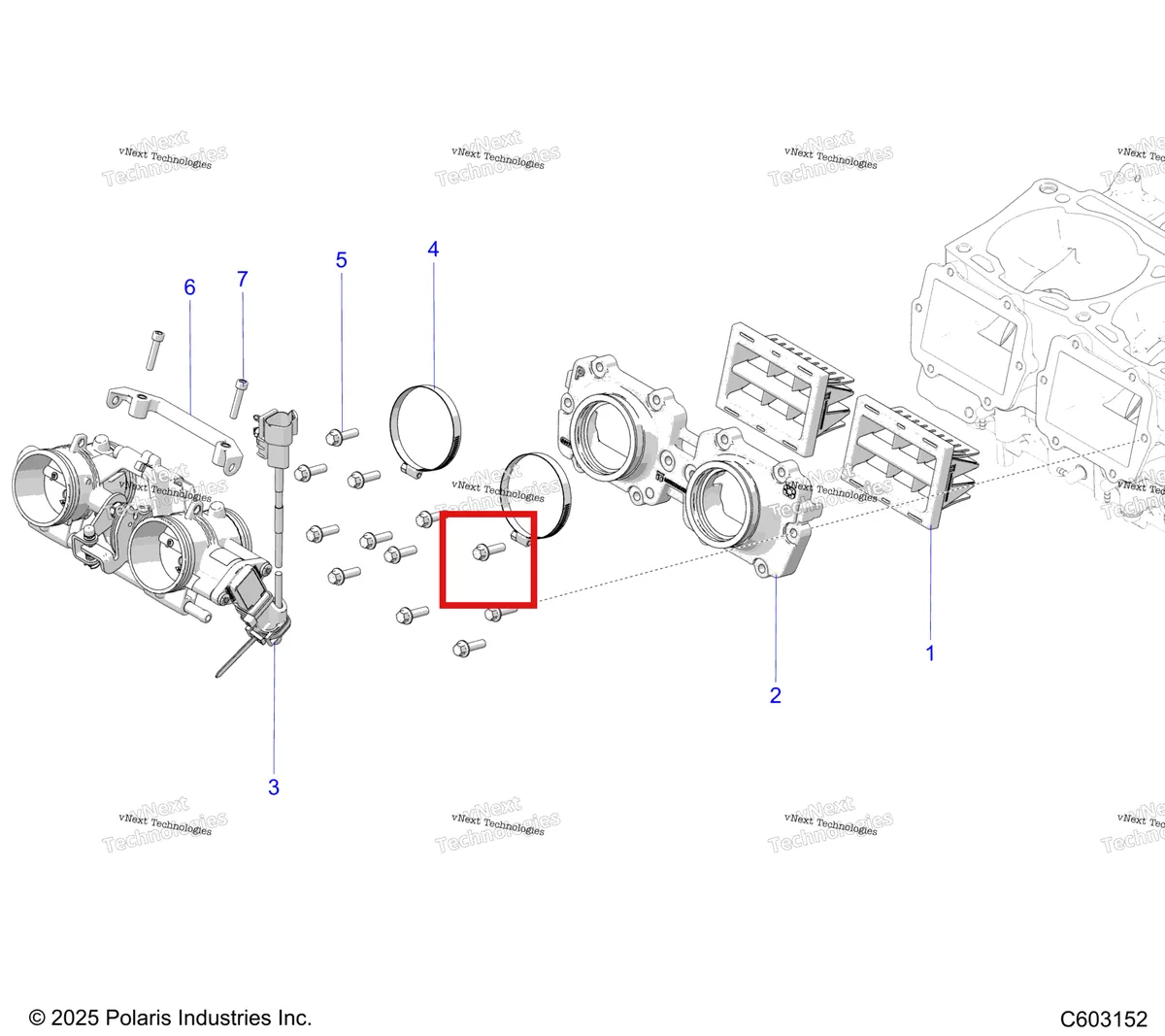 Деталь 7518086 на схеме узла Engine, Reed Valve & Throttle Body S27ajn8rs