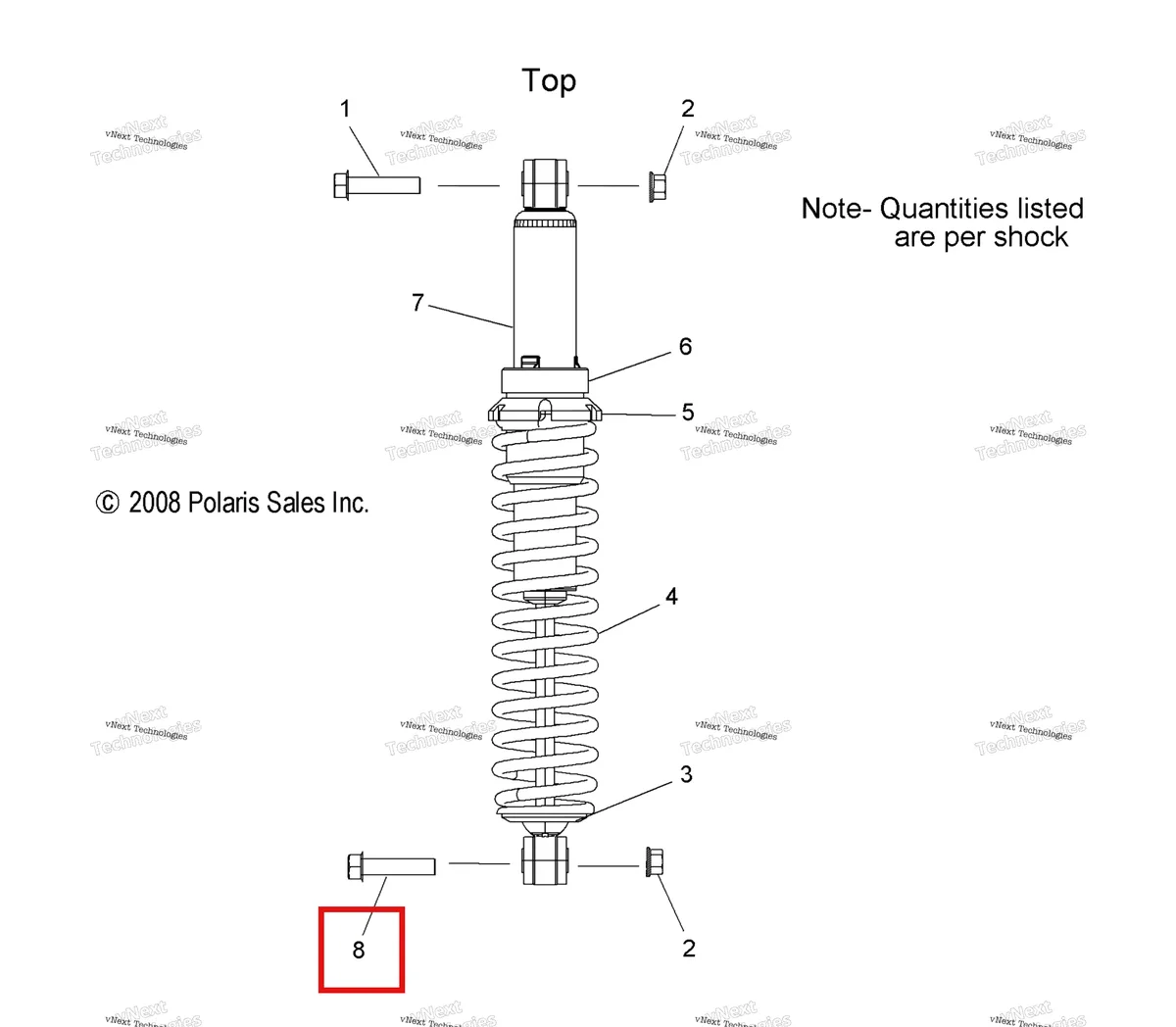 Деталь 7518278 на схеме узла Suspension, Shock, Ifs (49Snowshockifs09wide)