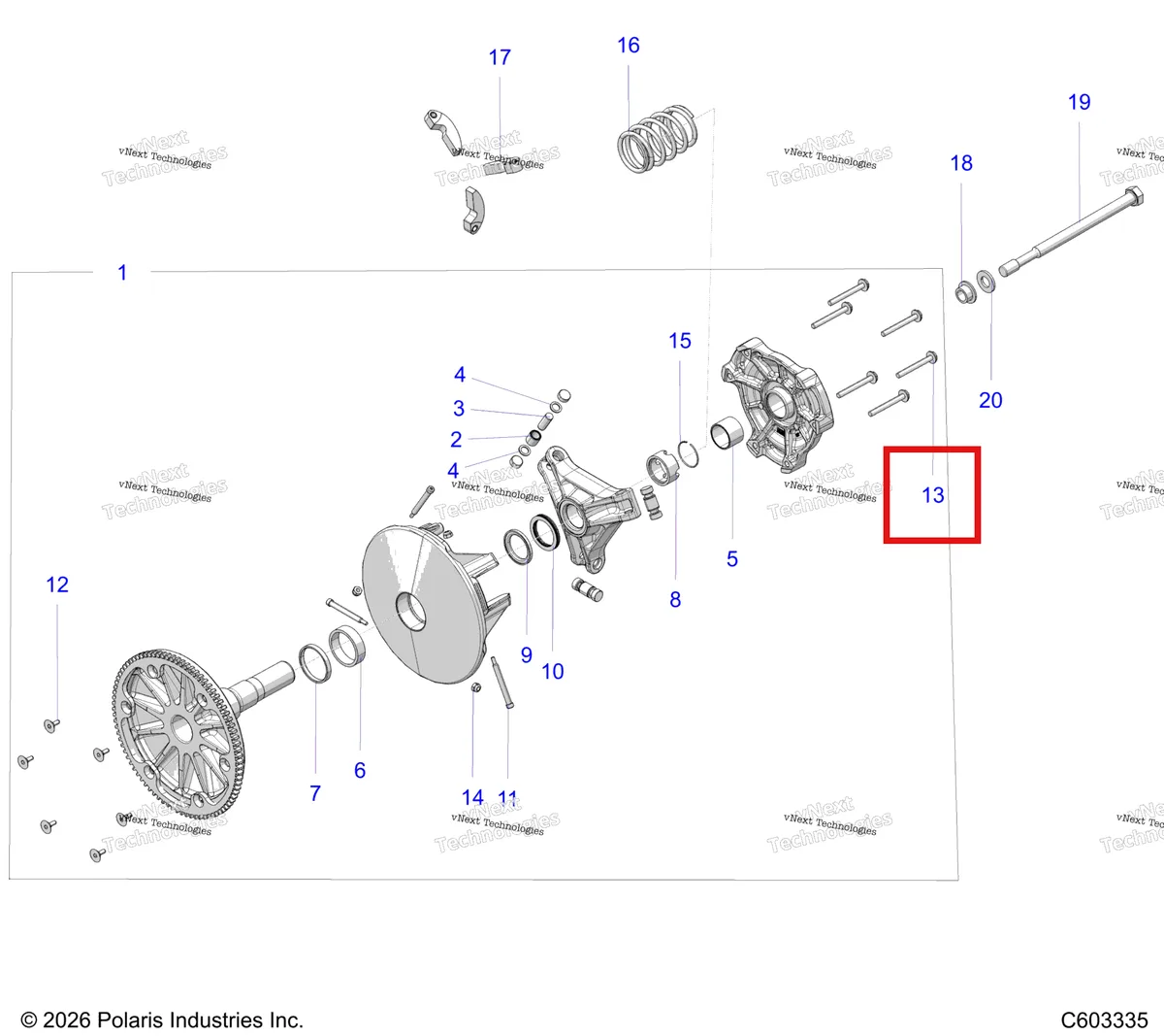 Деталь 7518349 на схеме узла Drive Train, Clutch, Primary S27tfa8r