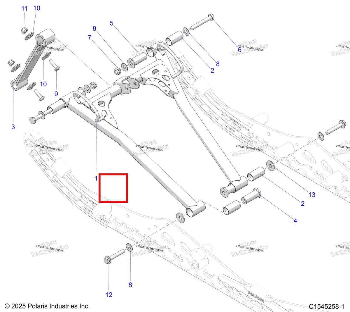 Деталь 7518953 на схеме узла Suspension, Torque Arm, Front