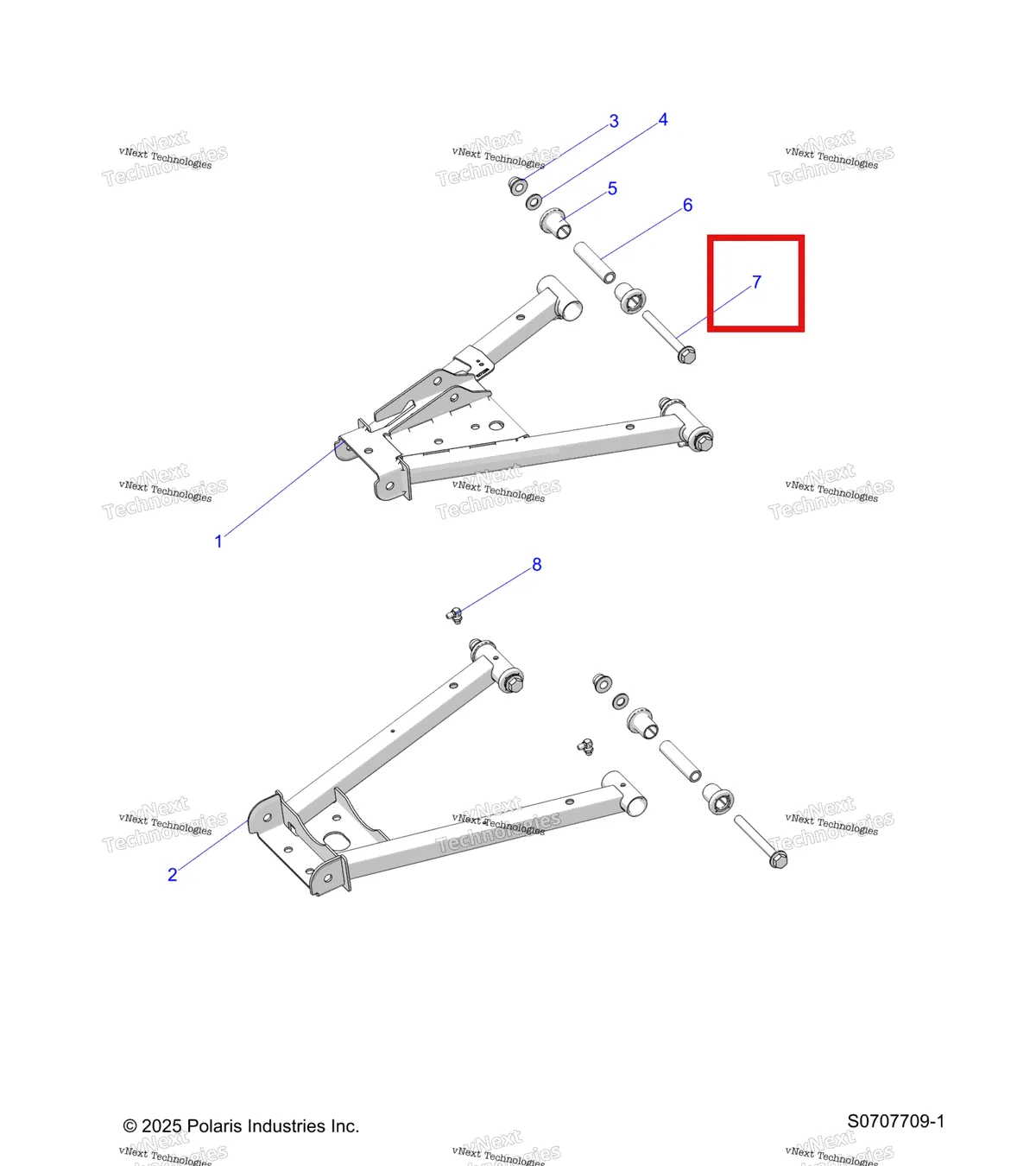 Деталь 7519043 на схеме узла Suspension, Rear Control Arms