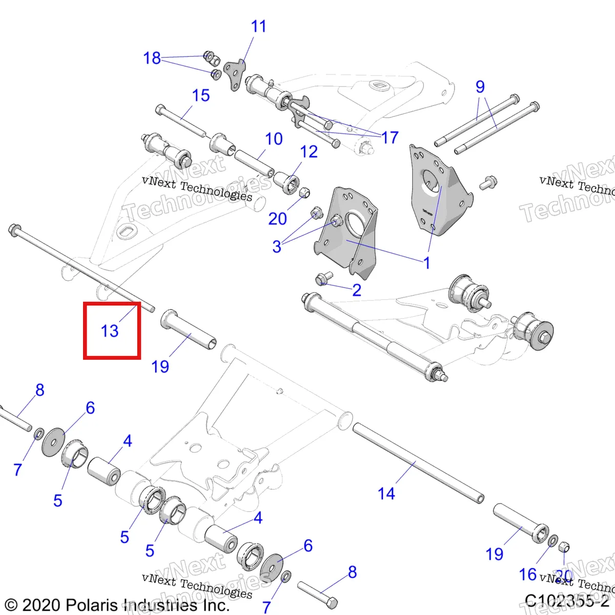 Деталь 7519065 на схеме узла Suspension, Middle Control Arm Mounting