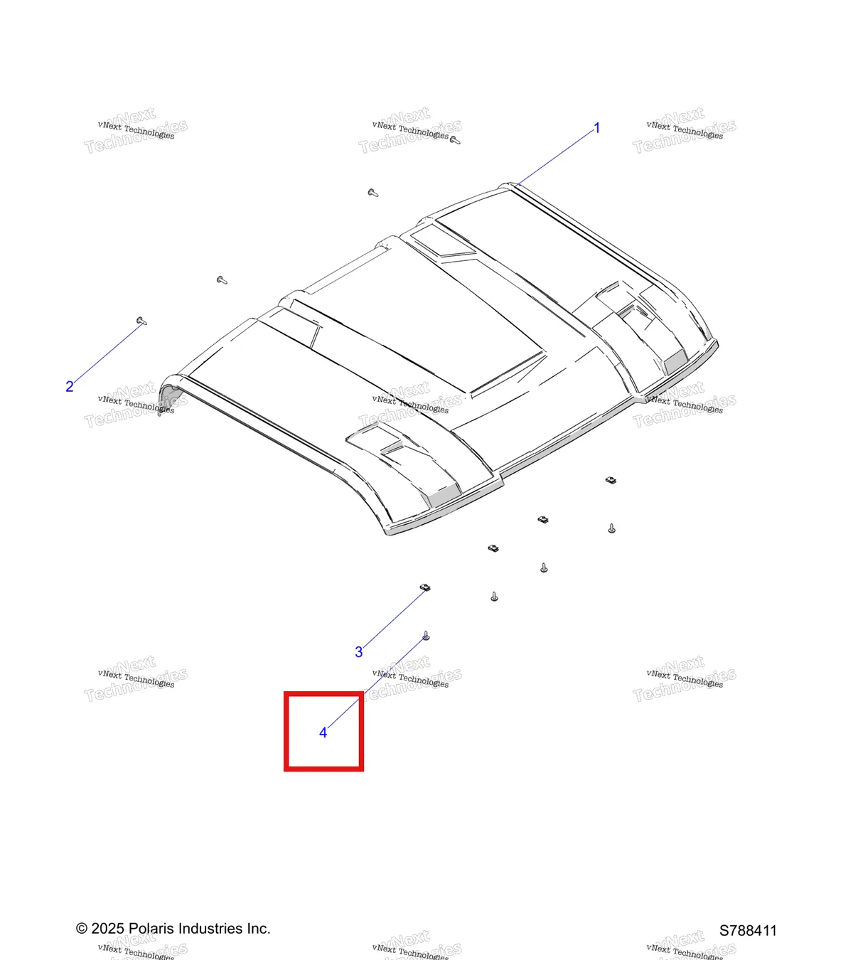 Деталь 7519112 на схеме узла Body, Roof