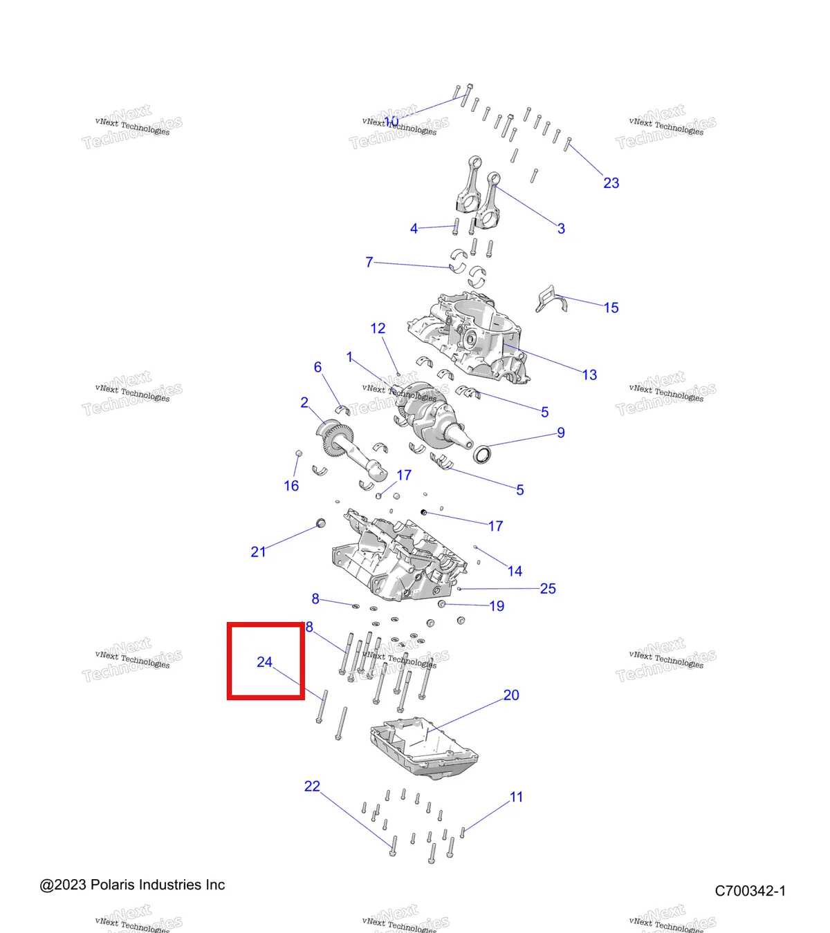 Деталь 7519154 на схеме узла Engine, Crankcase & Crankshaft