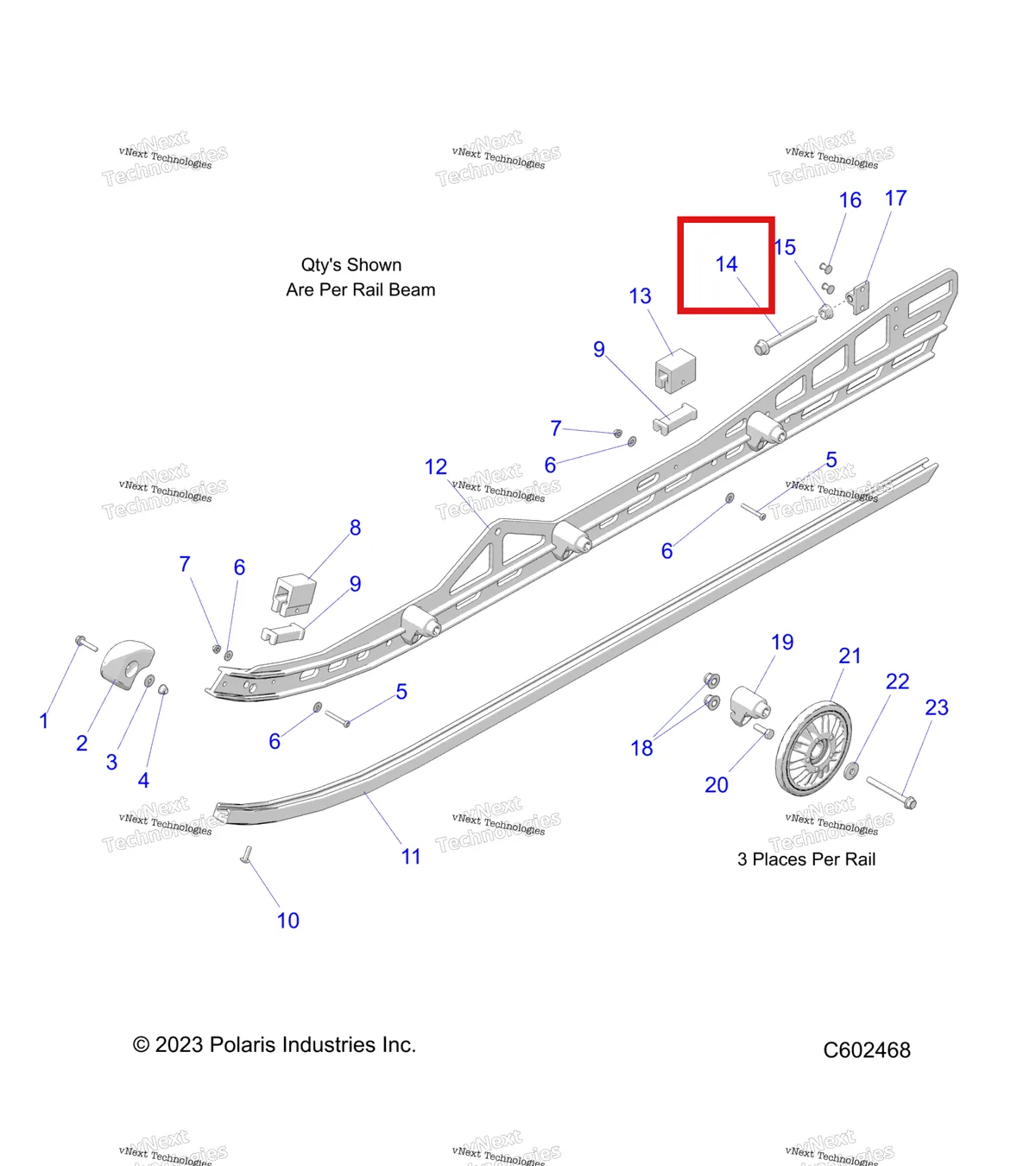 Деталь 7519167 на схеме узла Suspension, Rail, Lh/Rh