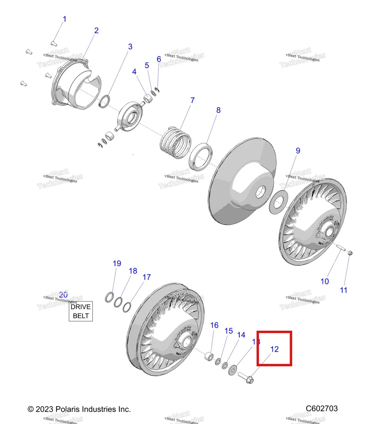 Деталь 7519254 на схеме узла Drive Train, Clutch, Secondary