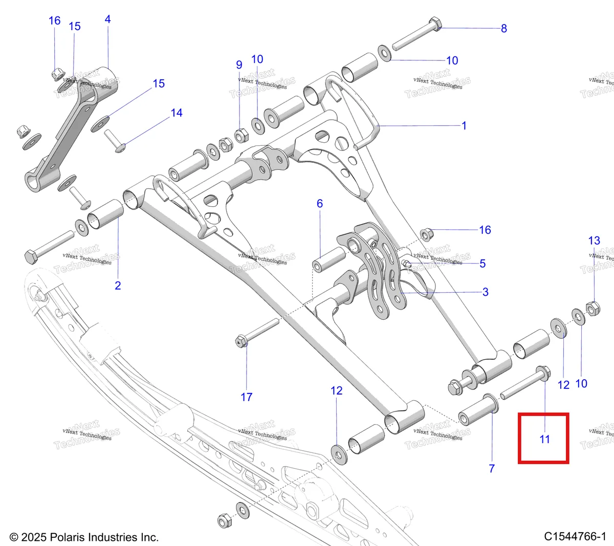 Деталь 7519286 на схеме узла Suspension, Torque Arm, Front S27tlp8rs