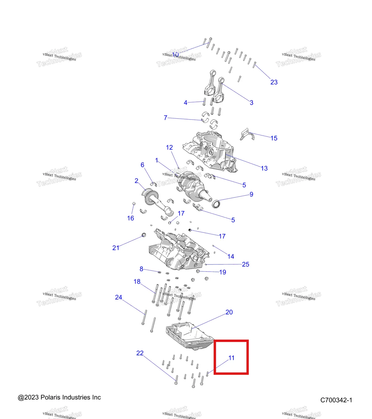 Деталь 7519297 на схеме узла Engine, Crankcase & Crankshaft