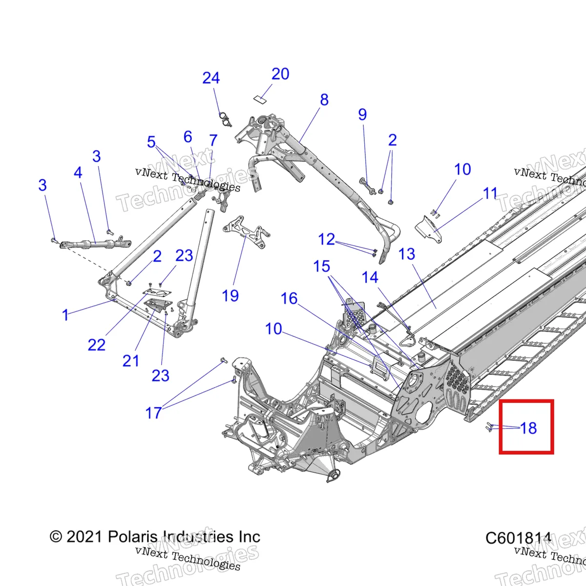 Деталь 7519338 на схеме узла 2022 Polaris 850 RMK PRO 155 2.75