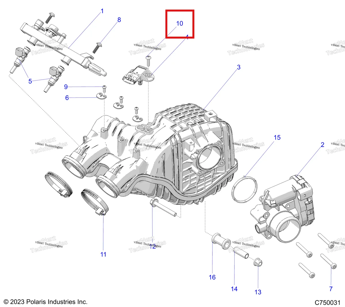Деталь 7519952 на схеме узла Engine, Air Intake Manifold