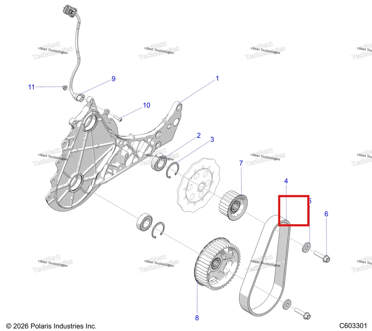 Деталь 7519993 на схеме узла Drive Train, Quick Drive Belt System S27tfb6r