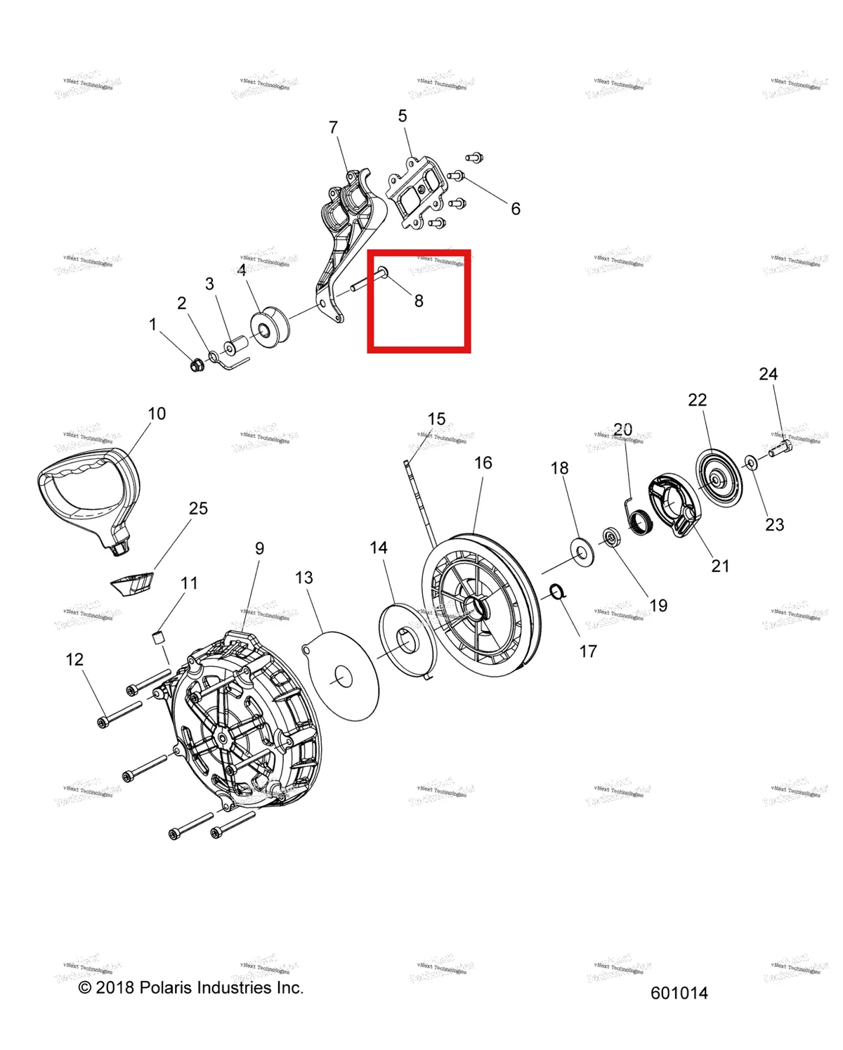 Деталь 7520367 на схеме узла 2022 Polaris 850 RMK PRO 155 2.75