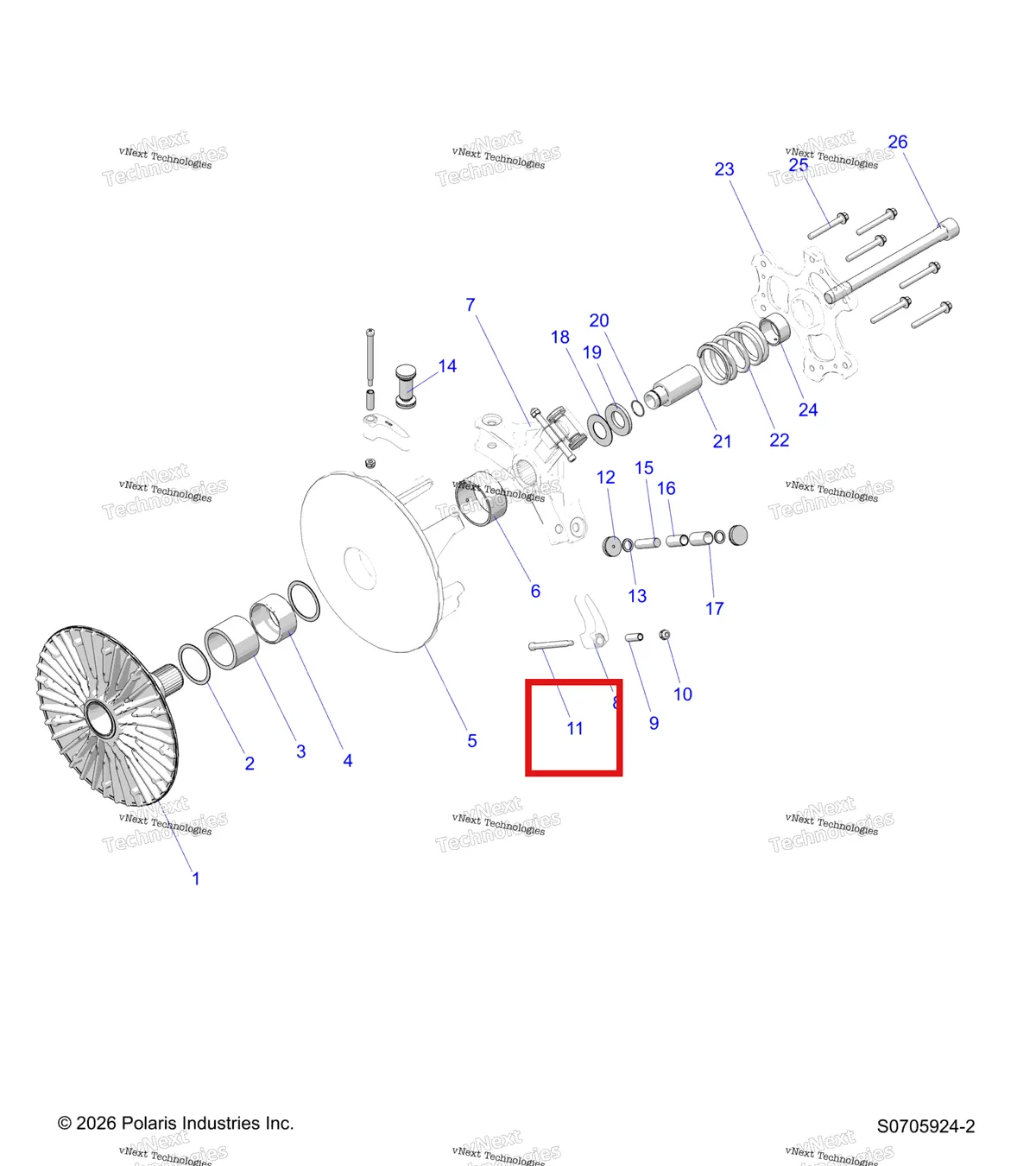 Деталь 7520585 на схеме узла Drive Train, Primary Clutch