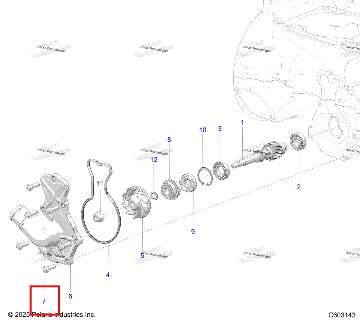 Деталь 7520704 на схеме узла Engine, Water Pump S27tgm9b