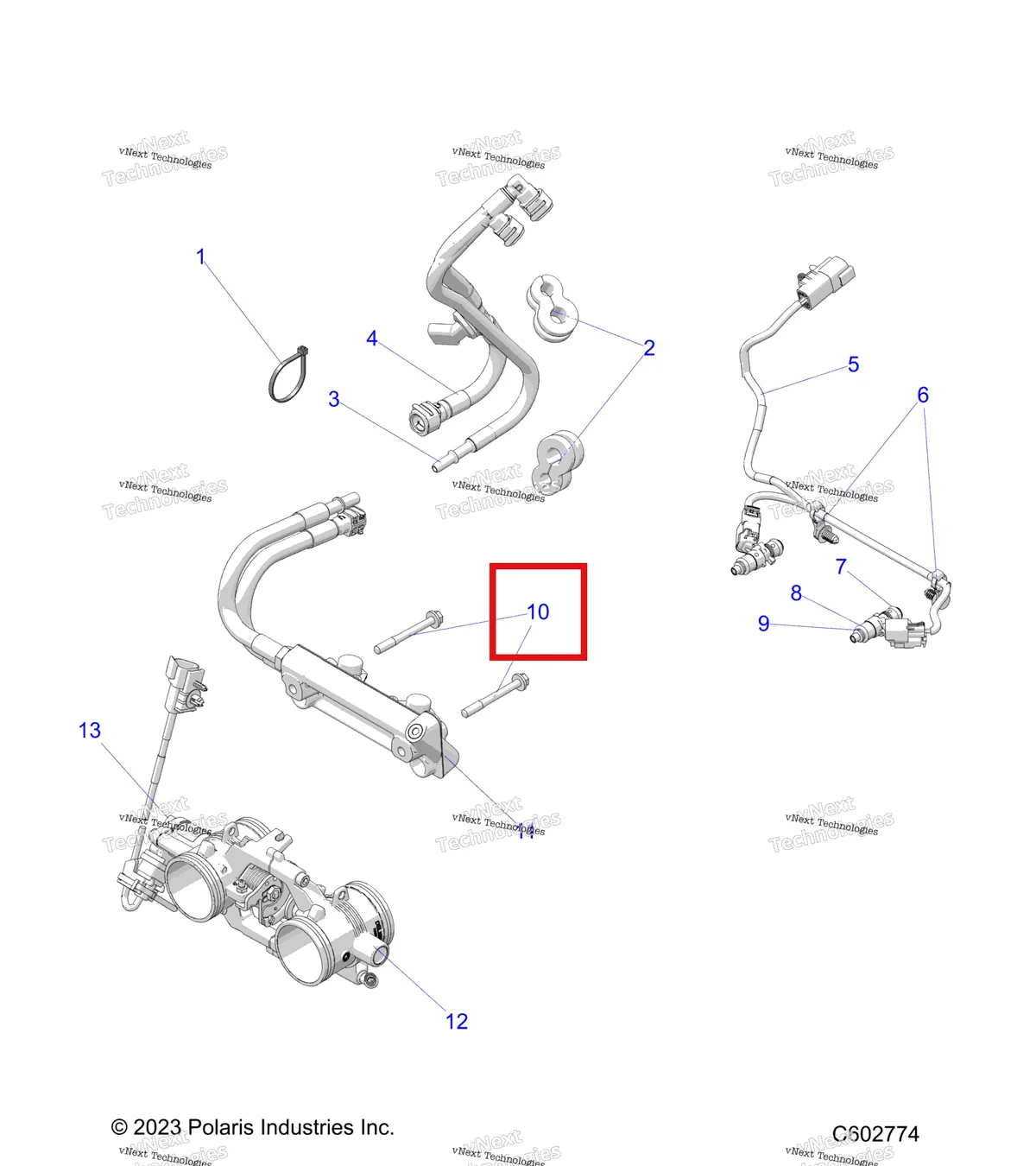 Деталь 7520849 на схеме узла Fuel System, Rail, Lines & Throttle Body S27ajn8rs