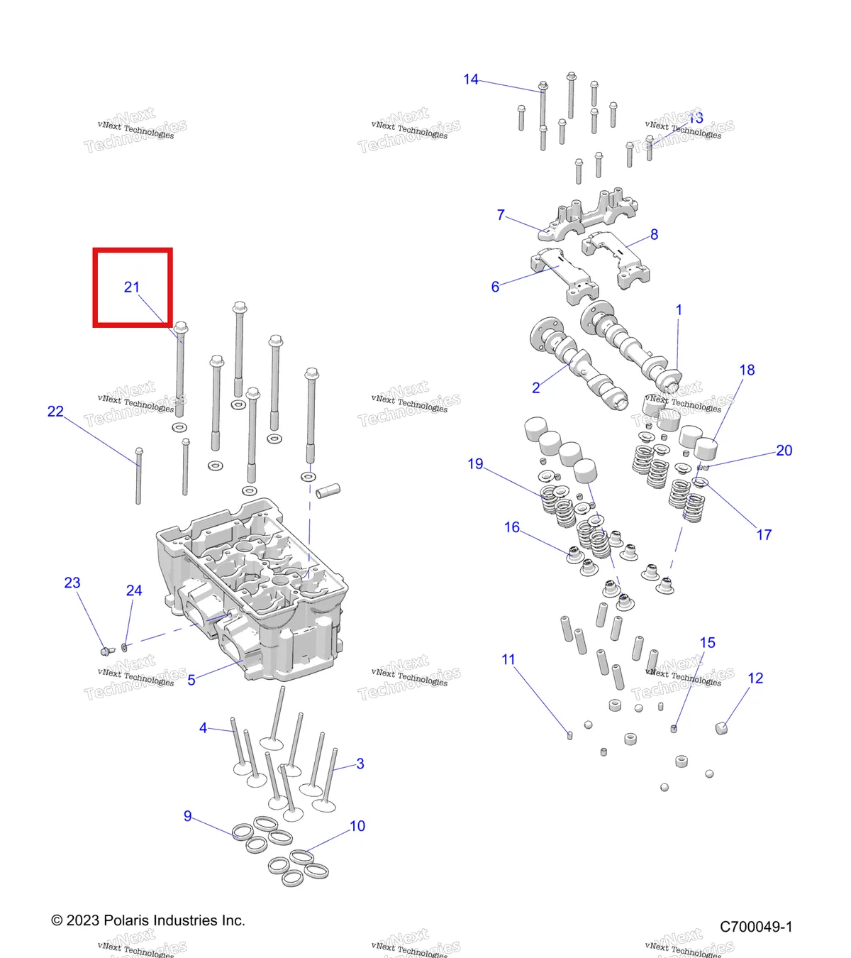 Деталь 7520978 на схеме узла Engine, Cylinder Head & Valves