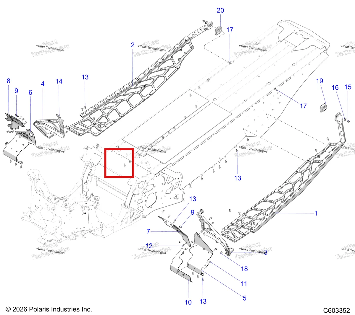 Деталь 7521292 на схеме узла Chassis, Footrests & Runningboards