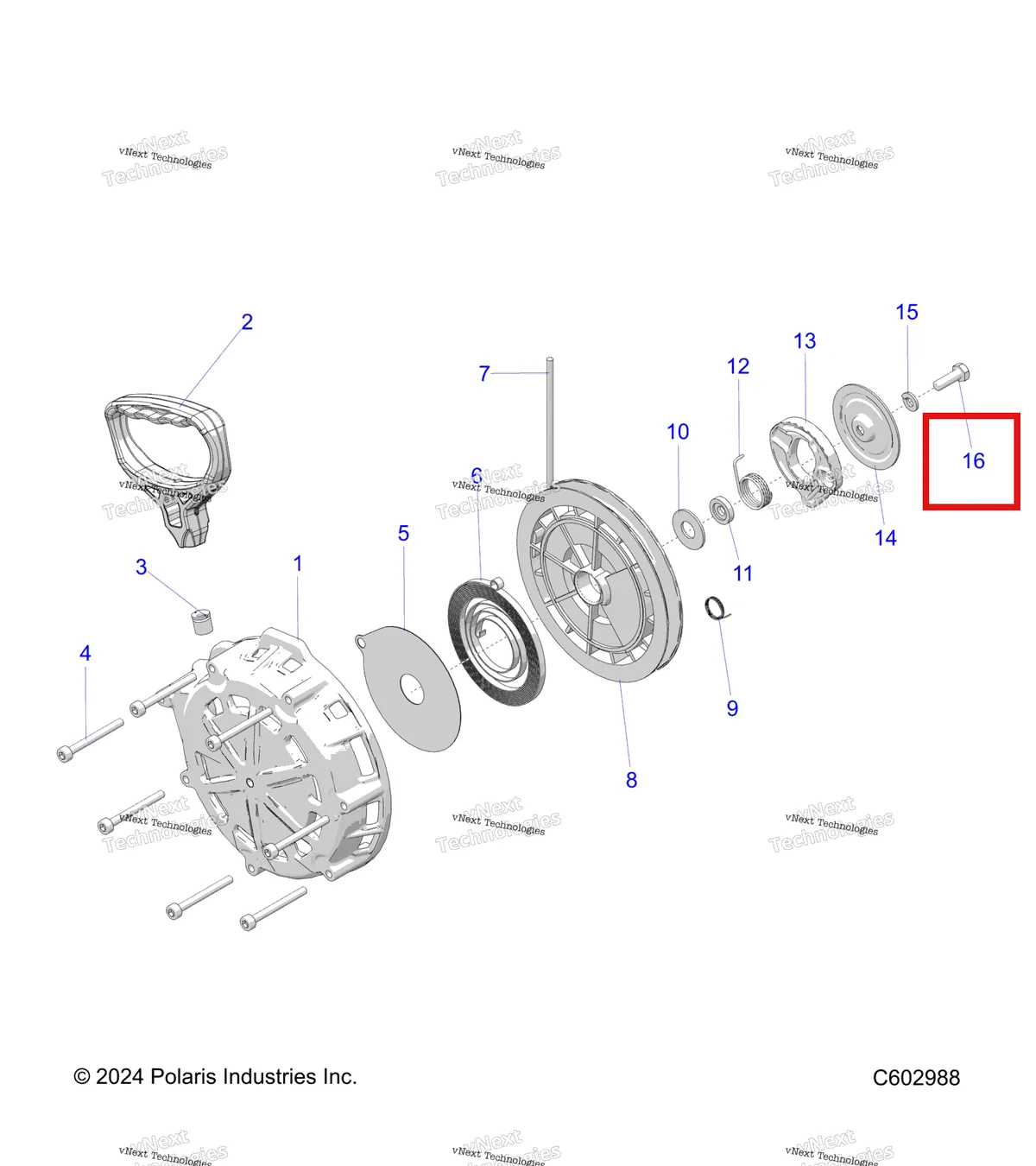 Деталь 7527929 на схеме узла Engine, Recoil Starter