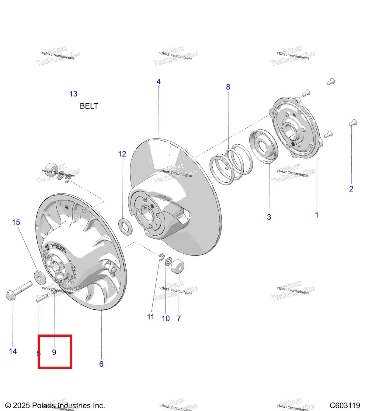 Деталь 7542103 на схеме узла Drive Train, Clutch, Secondary