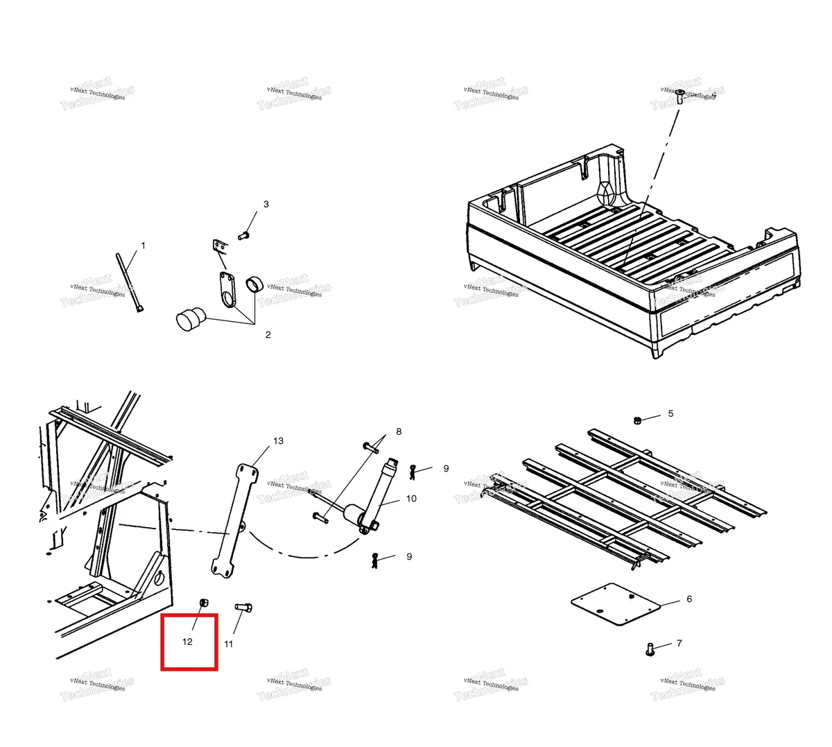 Деталь 7542343 на схеме узла Dump Box Electric Lift C11rd50ab (4981898189A08)