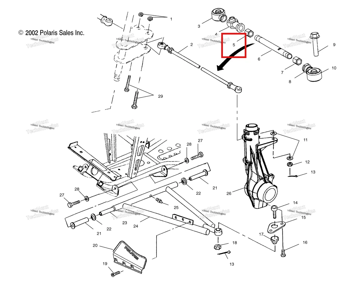 Деталь 7542711 (Гайка JAM 10 Polaris Widetrak LX (2006) (7542711)) на схеме узла Aarm/Strut Mounting