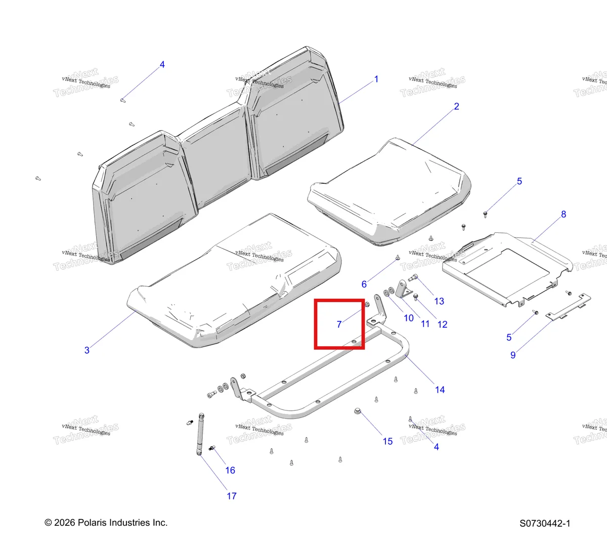 Деталь 7547442 на схеме узла Body, Seat Assembly