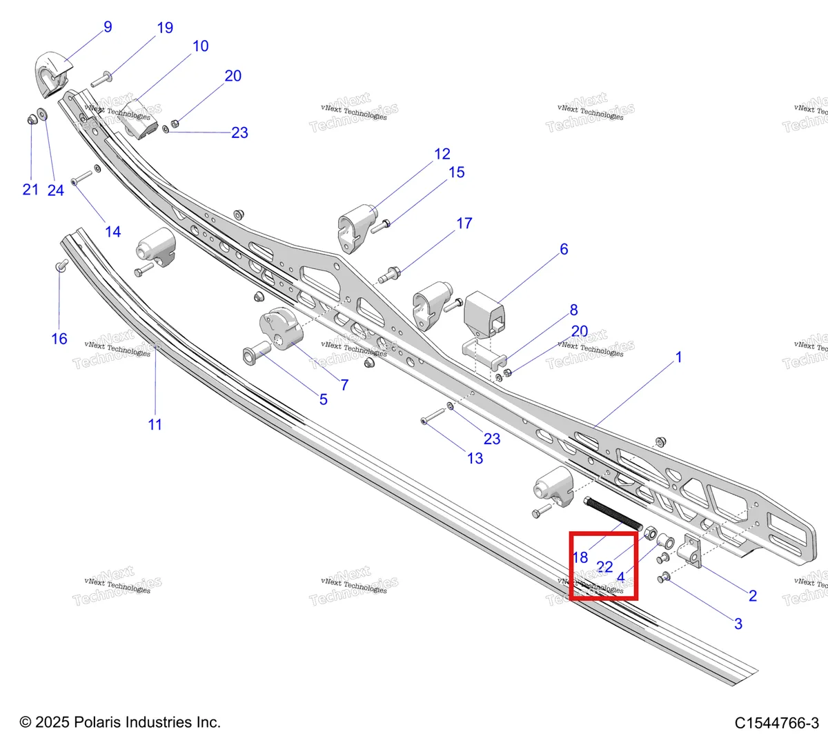 Деталь 7547707 на схеме узла Suspension, Rail Beam Lh/Rh S27tlp8rs