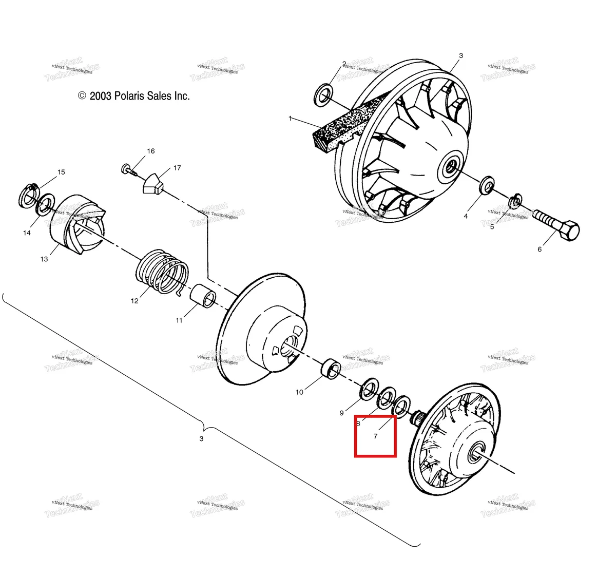 Схема применяемости: Шайба 1.5 × 2.0 × 020 Polaris Widetrak LX (2006) (7555898)