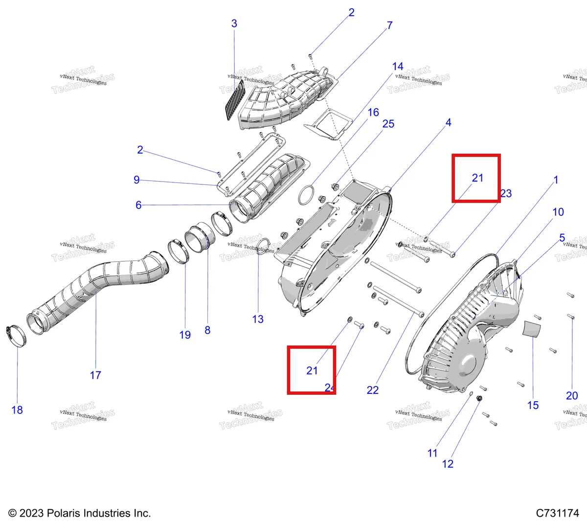 Деталь 7556155 на схеме узла Drive Train, Clutch Cover And Ducting