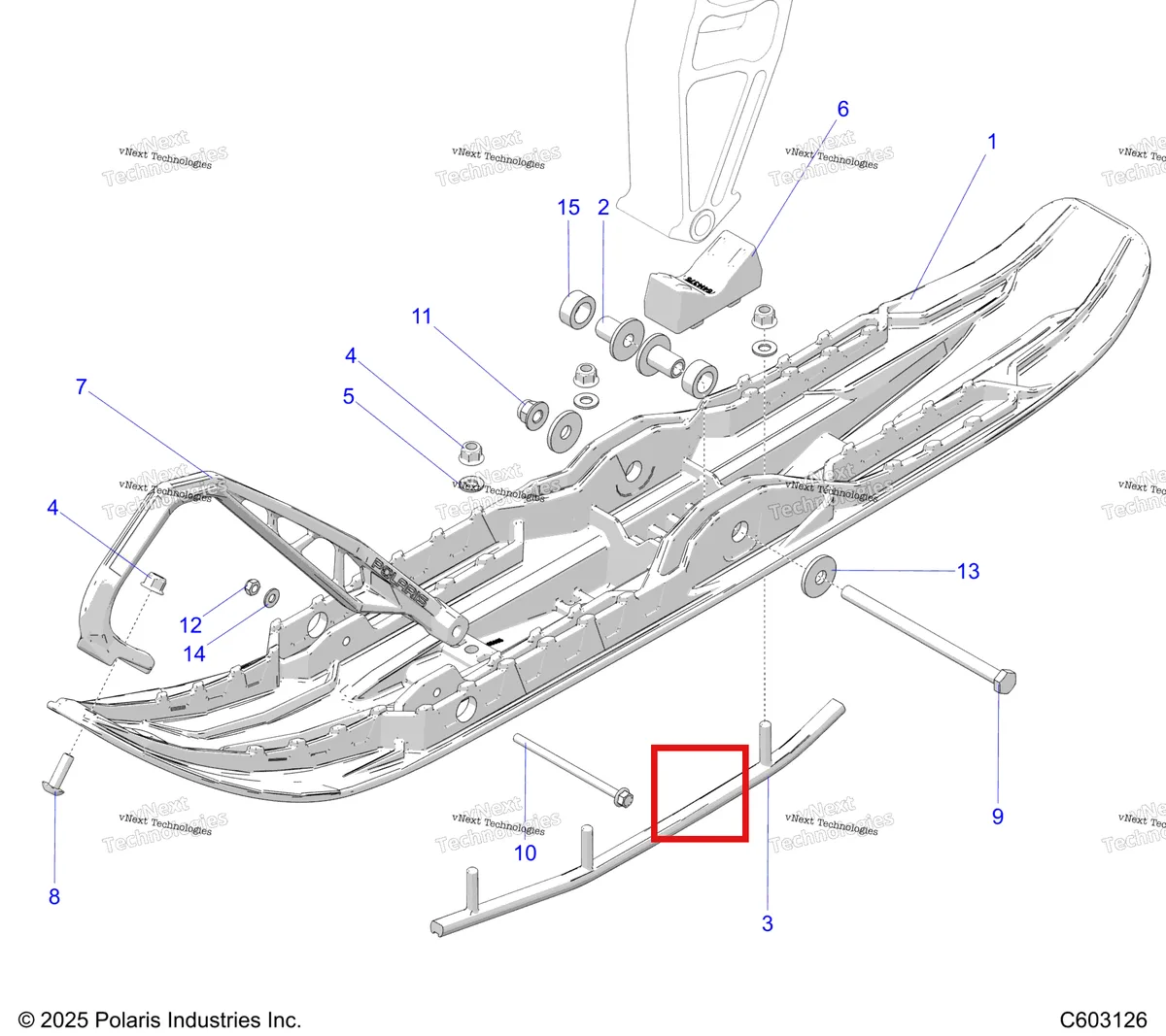 Деталь 7556524 на схеме узла Steering, Ski Asm