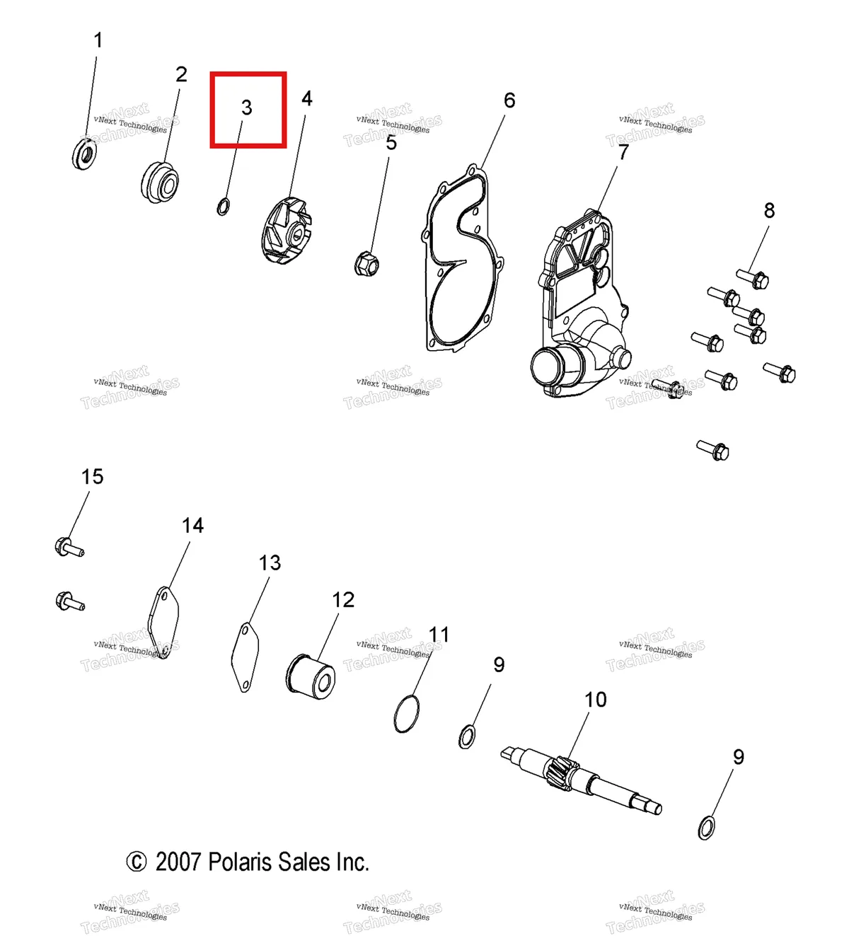 Деталь 7556584 на схеме узла Engine, Water Pump